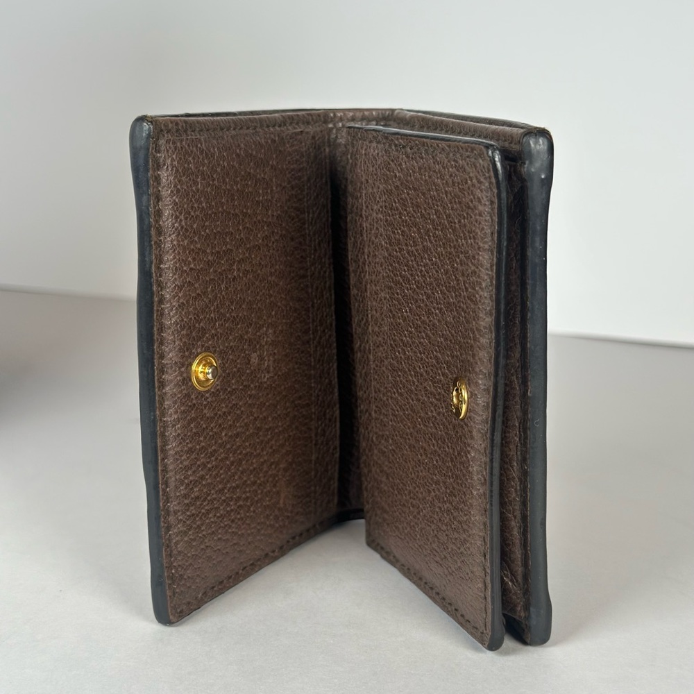 Authentic Gucci Brown GG Ophidia Compact Wallet Green and Red Web - Picture 9 of 12